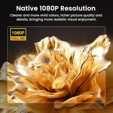 HAPPRUN Native 1080P Bluetooth Projector, Full HD Portable Outdoor Movie Projector with Built-in Speaker, Compatible with Smartphone, HDMI, USB, AV, Fire Stick, PS5 for Home, Bedroom, Outdoor Use - Image 2