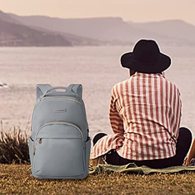 LIGHT FLIGHT Laptop Backpack for Women, 15.6 Inch Computer Bag, Casual Notebook Backpack for Work Travel Business Trip College, Grey - Image 7