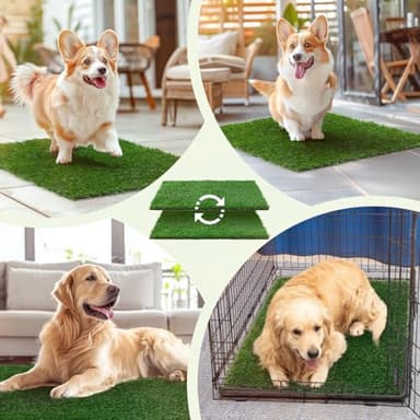 LOOBANI Dog Grass Pee Pads, 2 Pack Artificial Grass Pads for Potty Tray, Fake Grass for Dogs to Pee On, Outdoor Indoor Pee Grass for Dog Potty (18 * 23 inch) - Image 11