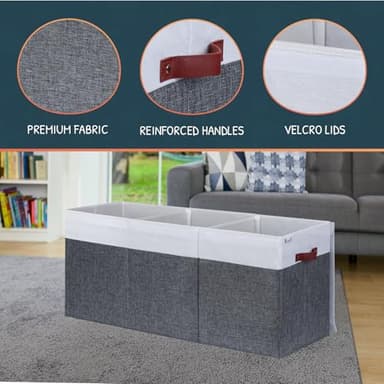 SoftOwl Extra Large Toy Storage Organizer with Lid - Sturdy, Collapsible Toy Chest Storage Box Design - Toys Bin with Dividers for Kids, Nursery, Bedroom, Playroom 37"x16"x14" - Image 3