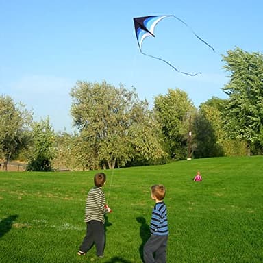 Mint's Colorful Life Delta Kite for Kids & Adults, Easy to Fly Kites with 2 Ribbons and 300ft Kite String, Best Kites for Beginner(Blue) - Image 4