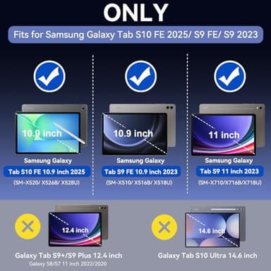 Cantis Case for Samsung Galaxy Tab S10 FE/ S9 FE 5G 10.9 Inch/Galaxy Tab S9 11 Inch 2023, Heavy Duty Shockproof Tablet Case Support S Pen, Purple+Black+Purple - Image 2