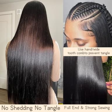 Real Human Hair wig 13x6 Lace Front Wigs Human Hair Pre Plucked 28 Inch Straight Human Hair Wig with Baby Hair 200% Density HD Lace Front Wigs Frontal Glueless Wigs for Women - Image 2