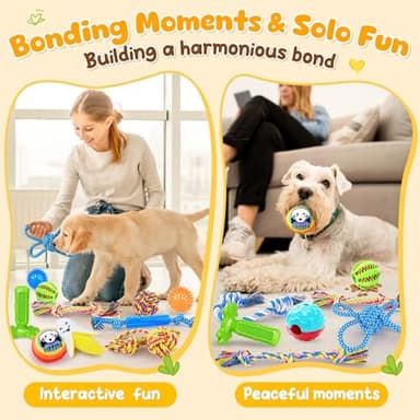 KIPRITII 25 Pack Various Puppy Dog Toys for Teething, Entertainment & Interaction, Puppy Chew Toys Pack with Rope Toy, Treat Balls and Dog Squeaky Toys for Puppies & Small Dogs - Image 4