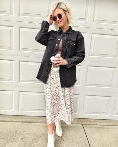 Vetinee Oversized Boyfriend Denim Jean Jacket for Women - Black, Front Button, Raw Hem, Long Sleeve, Pockets - Size 16, 18 - Image 4