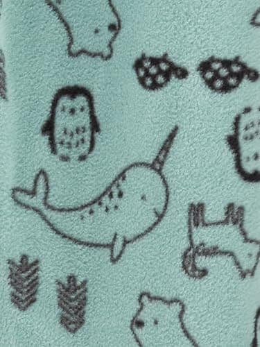 Simple Joys by Carter's Baby Boys' 2-Pack Fleece Footed Sleep and Play, Rust Stripe/Spruce Green Forest Animals, 0-3 Months - Image 3