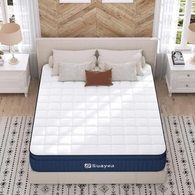 SUAYEA California King Mattress, 13.5 Inch California King Mattress in a Box, Medium Plush Pocket Spring and Gel Memory Foam for Superior Comfort, Pressure Relief, Strong Edge Support - Image 2