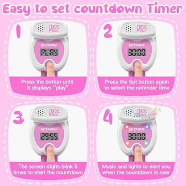 SKYROKU Potty Training Watch for Toddlers – Music & Light Reminders, Silicone Adjustable Strap, Rechargeable, Countdown Timer, Cute Toilet Shape – Easy Setup & Safe for Kids - Image 5