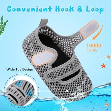 BARERUN Water Shoes Toddler Boys Girls Quick Dry Barefoot Aqua Shoes Swim Pool Beach Shoes Non Slip Breathable Sandals Lightweight Summer House Slippers LightgreyHole 3.5-4.5 - Image 5