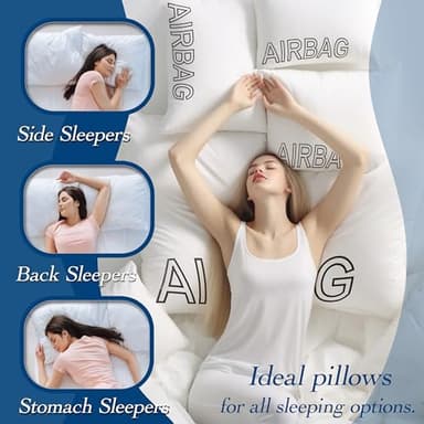 Luxury Bed Pillows Queen Size Set of 2 - Fluffy & Supportive Rebound for Side Back Sleepers - Relief Neck Pain - Hotel Premium Down Alternative Soft Pillows for Sleeping - Skin Friendly - Cooling - Image 6