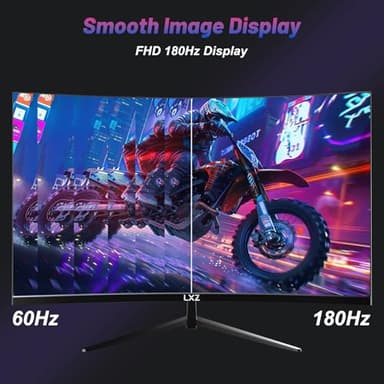 LXZ Curved 32 Inch Gaming Monitor 1500R, 2K QHD 180hz Frameless Display 99% sRGB, 178°Wide Viewing Angle, Display Port HDMI - Black - Image 2