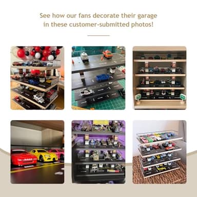 Saichotoy Display Case Compatible with Hot Wheels & Matchbox, 1/64 Scale Diecast Toy Car Storage, Parking Garage Diorama - Freestanding Storage with 4 Levels 24 Spots Maximum 40 Cars - Image 3