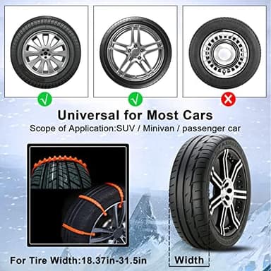 Reusable Snow Tire Chains for Trucks & SUVs - 2025 Upgrade 10 PCS Emergency Anti-Skid Traction Chains, Heavy Duty Plastic Wheel Cables for Winter Driving on Snow/Ice & Muddy Roads - Image 5