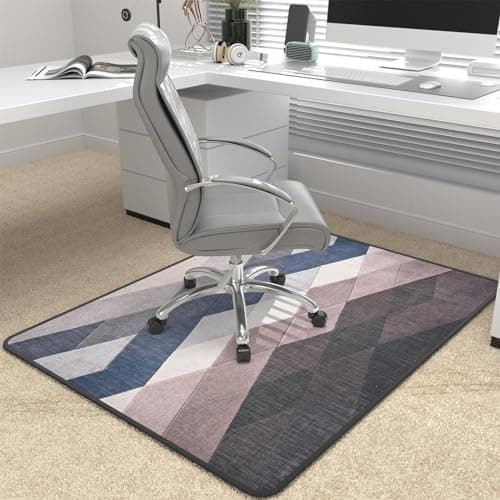 Heavy Duty Office Chair Mat for Carpet and Hardwood Floor Bohemian Desk Chair Mat Rug 36'' x 48'' Jacquard Woven Surface Floor mats for Office Home - Image 1