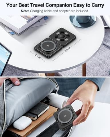 2025 Magnetic Wireless Charging Station - ADADPU 3 in 1 Foldable Mag-Safe Charger Stand for Multiple Apple Devices, Travel Charging Pad for iPhone 17 16 15 14 13 12 Pro Max Plus Apple Watch AirPods - Image 7