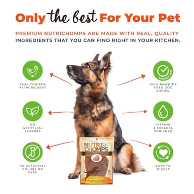 NutriChomps Dog Chews, Ear-Shaped, Easy to Digest, Rawhide-Free Dog Treats, 10 Count, Real Chicken flavor - Image 3