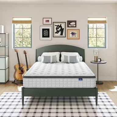 Vesgantti Twin Mattress, 12 Inch Hybrid Twin Size Mattress in a Box, Single Bed Pillow Top Mattresses, Foam and Pocket Coils Innerspring Mattresses, Pressure Relief, Medium Firm Feel - Image 9
