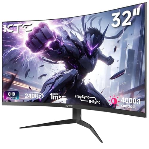 KTC 32Inch 240Hz Curved Gaming Monitor, 1000R VA, QHD(2560x1440p), 4000:1 Contrast, Support FreeSync GSync, HDMI2.0(144hz)/DP1.4(240hz)/Earphone, Tilt, Xbox PS5 Switch, 2K Computer Monitor for Gamer - Image 1