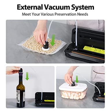Automatic Food Vacuum Sealer Machine | Beelicious Pro 80KPa 8-In-1 Food Vacuum Saver with Starter Kits | 15 Bags, Pulse Function, Moist & Dry Mode and External VAC for Jars and Containers - Image 6