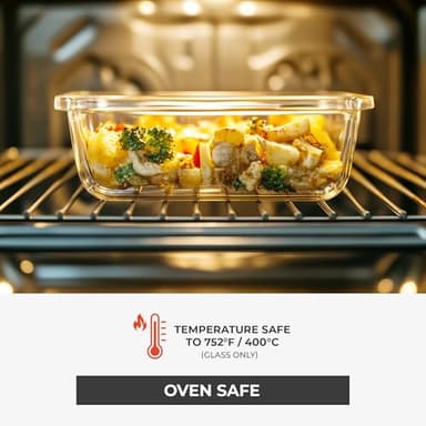 Freshware Glass Storage Containers with Lids, 24 Pieces, 12 Containers with 12 Lids, Glass Meal Prep Containers, Leak Proof, Freezer Safe - Image 4