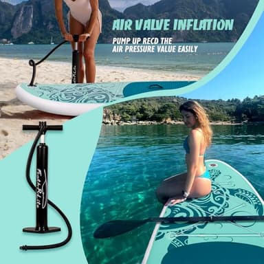 FEATH-R-LITE Inflatable Paddle Board Stand Up Paddleboards for Adults SUP with Complete Premium Accessories Pump, Adjustable Paddle, Leash, Three Fins, Waterproof Phone Bag, Repair Kit, Backpack - Image 5