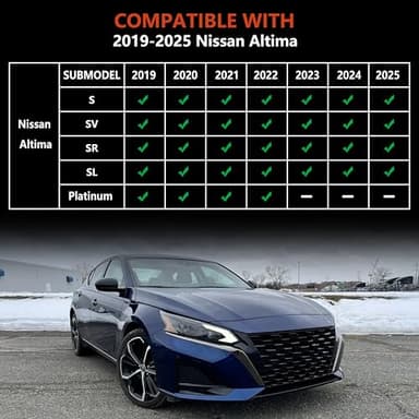 KARPAL Floor Mats for Nissan Altima 2019-2024 2025, TPE Rubber All Weather Protection Floor Liners Nissan Altima Accessories Car Mats, Front & 2nd Row - Image 2