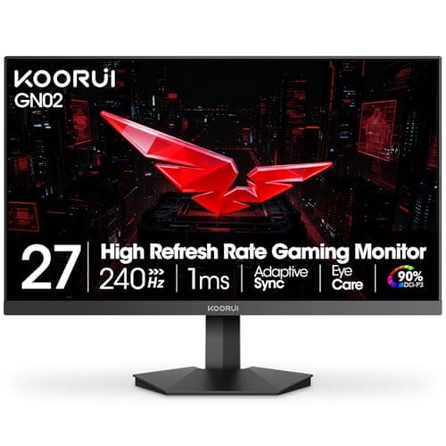 KOORUI GN02 27-inch 240Hz Gaming Monitor, 1ms FHD 1080p, G-SYNC and FreeSync Premium, HDMI 2.0/DP 1.4, Xbox PS5 Switch Ready, VESA, Tilt, Black - Image 1