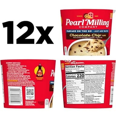 Pearl Milling Company Pancake Cups, Chocolate Chip, 2.11oz Cups (12 Pack) - Image 3