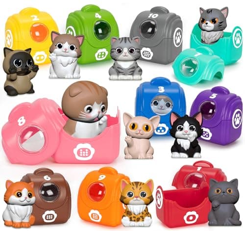 Learning Toys for 1 2 3 Year Old Boys Girls, 20 Pcs Cat Toys for Toddlers 1-3, Kitten Finger Puppet Games, Counting Matching Sorting Motor Educational Playset, Gifts for Baby Toddlers Age 12-18 Months - Image 1