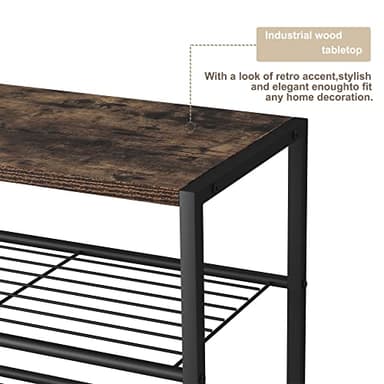 HOMEFORT Shoe Rack 6-Tier, Shoe Storage Shelf, Industrial Shoe Tower, Narrow Shoe Organizer for Closet Entryway, Small Shoe Rack Table with Durable Metal Shelves, Rustic Brown - Image 6