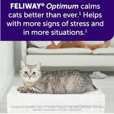FELIWAY® Optimum 30 Day Cat Calming Plug In Pheromone Diffuser Starter Kit, 48ml - Helps Reduce Common Signs of Stress in Cats & Kittens, Enhanced Calming - Image 6