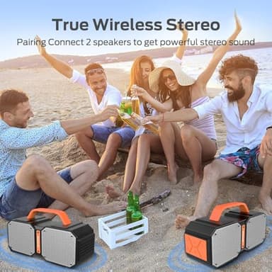 BUGANI Shock Bluetooth Speakers, Bluetooth 5.4, Waterproof, Portable Wireless Speakers, 60W Super Power, Suitable for Family Gatherings and Outdoor Travel, Outdoor Speaker - Image 2