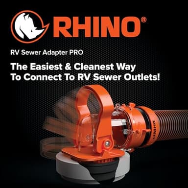 Camco Rhino RV Sewer Adapter PRO - Clear Sewer Hose Elbow with Drain Lock Adapter - Includes Ergonomic Handle & Flexible Adapter (39730) - Image 2