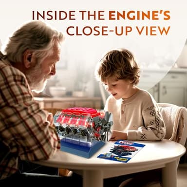 Playz V8 Combustion Engine Model Kit That Runs - Build Your Own STEM Mini V8 Model Engine Kit for Adults & Kids Age 12+, Visible V8 Mini Engine Kit That Works for Adult w/ 270 STEM Parts - Image 8