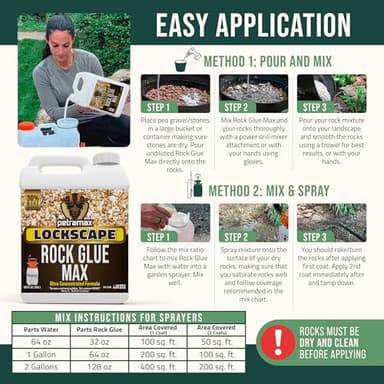 Petra Max Rock Glue for Landscaping, 1 Gallon - Wide Coverage & Pet Safe Mulch Glue for Rocks - Lockdown Gravel/Pebbles/Stones - Sticky Clear Gravel Binder & Decomposed Granite Stabilizer - Image 3