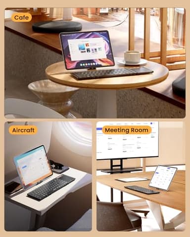 ProtoArc Foldable Keyboard with Touchpad, XK01 TP Folding Portable Keyboard, Full Size Keys, Large Trackpad Bluetooth Travel Keyboards for Laptop PC Tablet - Black - Image 9