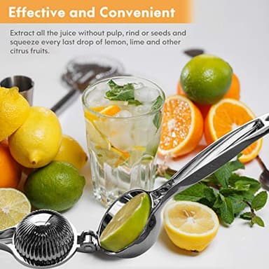 Monkkino Lemon Squeezer, Lemon Squeezer Juicer, Citrus Juicer Handheld, Metal Lemon Hand Press, Lime Squeezer Bar Tool, Manual Citrus Press w/Stainless Steel Zester - Image 3