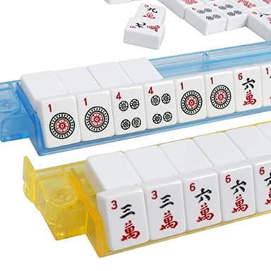 Nova Microdermabrasion American Mahjong Mah Jongg Set 166 Tiles 4 All-in-One Color Rack/Pushers Red Soft Bag Full Size Complete Mahjongg Ma Jong Set (Red) - Image 7