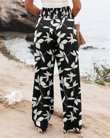 Angerella High Waisted Palazzo Pants for Women Comfy Flowy Pants Womens Capri Pants Summer Loose Yoga Pants Wide Leg,Black S - Image 5