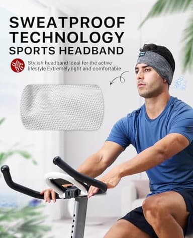 Perytong Sleep Headphones Wireless, Bluetooth Sports Headband Headphones with Ultra-Thin HD Stereo Speakers Perfect for Sleeping,Workout,Jogging,Yoga,Insomnia, Air Travel, Meditation - Image 4
