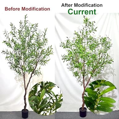 Niwellveb Faux Olive Tree Fake Tree Artificial Indoor 7 Feet (84 inches) Realistic Potted Silk Indoor Large Fruit for Home Offices, Living Rooms, Bedrooms, Stairs and Foyer Decor - Image 4