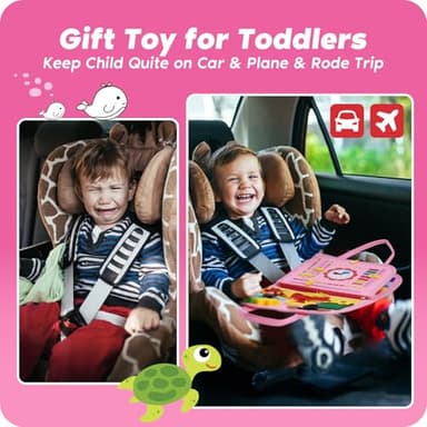 INKLAB Busy Board for Toddlers 1-3, Toddler Montessori Toys Age 3, Learning Toys for Toddlers 1 2 3 Years, Busy Board for 1 Year Old - Image 2