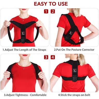 Schiara Posture Corrector for Men and Women, Comfortable Upper and Back Brace, Adjustable Back Straightener Support for Back, Shoulder and Neck - Image 4