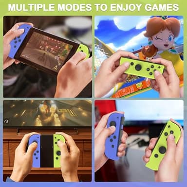 Switch Controller,Replacement for Switch OLED Lite,Wireless Remote with Dual Vibration,Motion Control,Screenshot,6-Axis Gyro,Wake-Up,Anti-Slip grip Joystick,Left Right Gamepad,No NFC,(Blue and Yellow) - Image 6