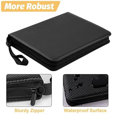 GERMUN 9 Pocket Card Binder, Premium Zip Trading Card Binder, 720 Double Sided Pocket PU Collection Binder, Collector Album, Card Folder for MTG, TCG, Sports Cards, (Black) - Image 3