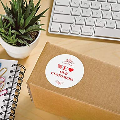 Avery High Visibility Printable Round Labels with Sure Feed, 2.5" Diameter, White, Laser Printer, 300 per Pack, 2 Packs, 600 Customizable Blank Labels Total (45294) - Image 2