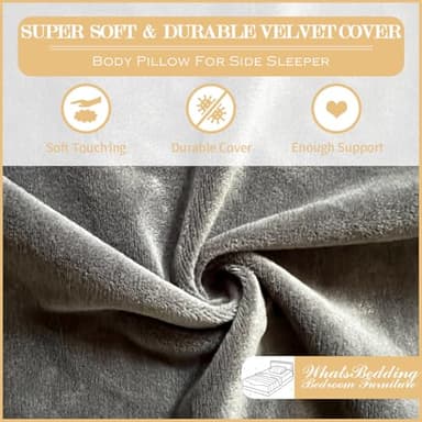 WhatsBedding Pregnancy Pillows for Sleeping, J Shaped Full Body Maternity Pillow for Adults, Memory Foam Filling Support for Back, Legs, Belly, HIPS for Pregnant Women (Gray) - Image 7