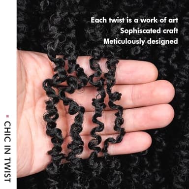 Toyotress Yanky Twist Crochet Hair - 12 Inch 8 Packs (30 Strands/Pcs) Fluffy Spring Mini Twist Short Bob Passion Twist, Natural Black Pre-Looped Crochet Braids Braiding Hair (12 Inch, 1B-8P) - Image 5