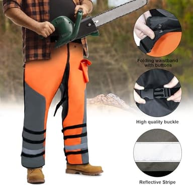 MYDAYS OUTDOOR Chainsaw Chaps Apron Wrap for Men/Women,Loggers Forest Workers Protective Chain Saw Pants,Adjustable Belt Chainsaw Safety Equipment L - Image 3