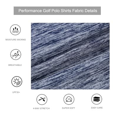 Alex Vando Mens Golf Shirt Moisture Wicking Quick-Dry Short Sleeve Casual Polo Shirts for Men,Navy-2,3XL - Image 4